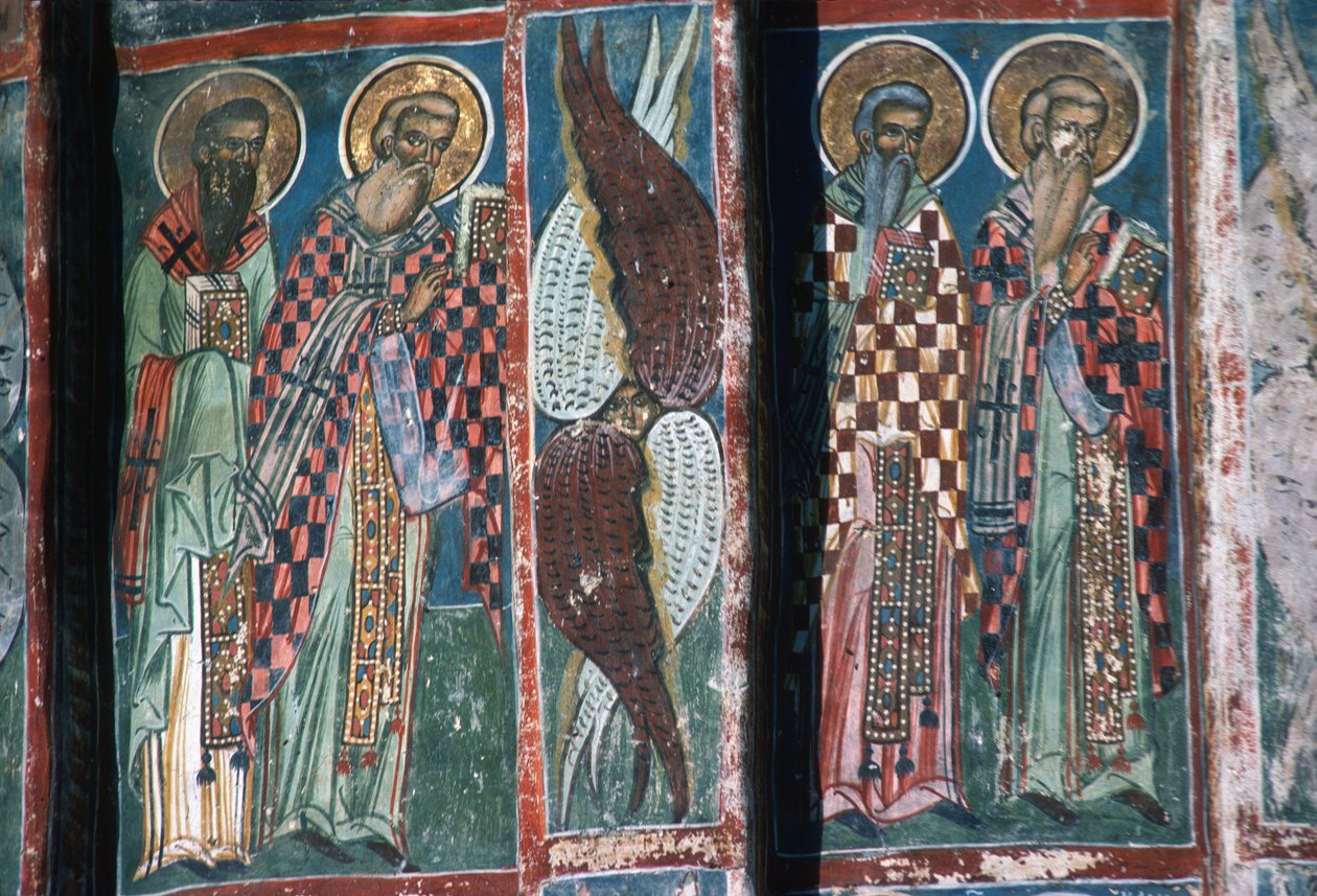 Detalle de la pintura, ábside sur de la iglesia de Romanian School