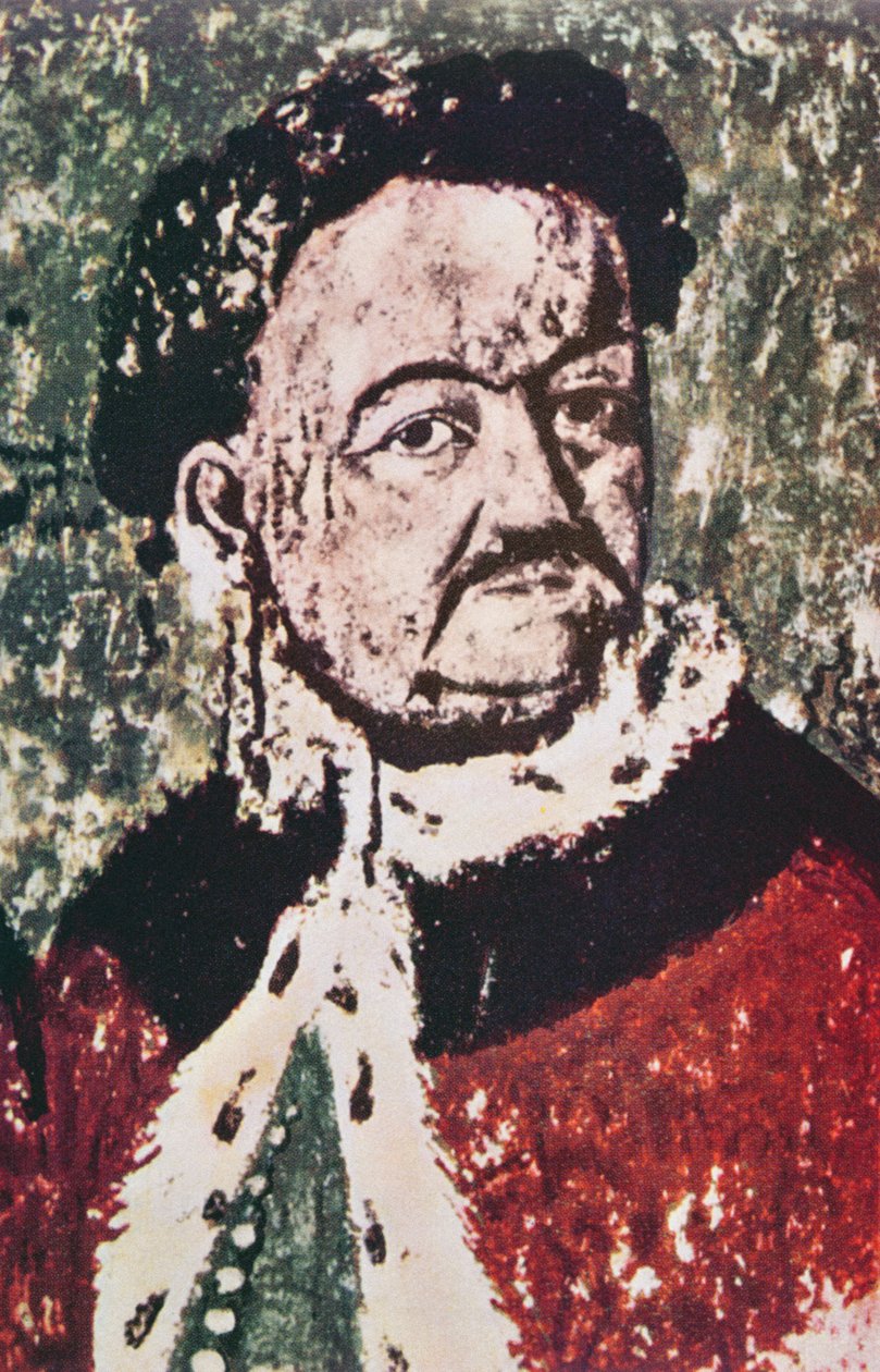 Retrato de Constantin Cantacuzeno (después de un fresco en el monasterio de Hurez) de Romanian School
