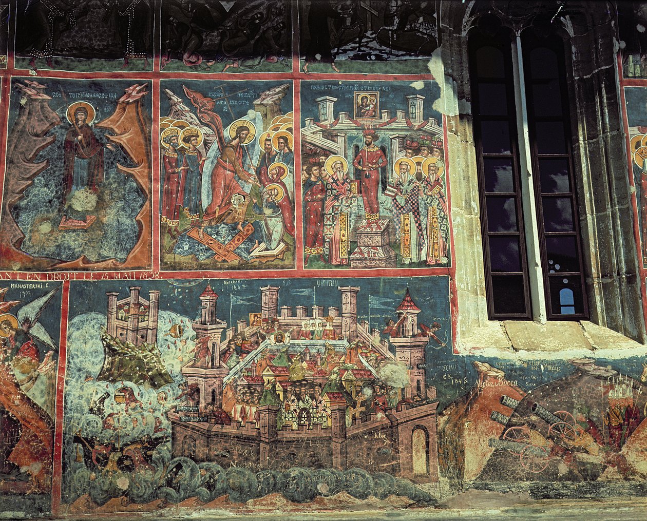 Asedio de Constantinopla por el Sultán Mehmet II (1432-81) en 1453 de Romanian School