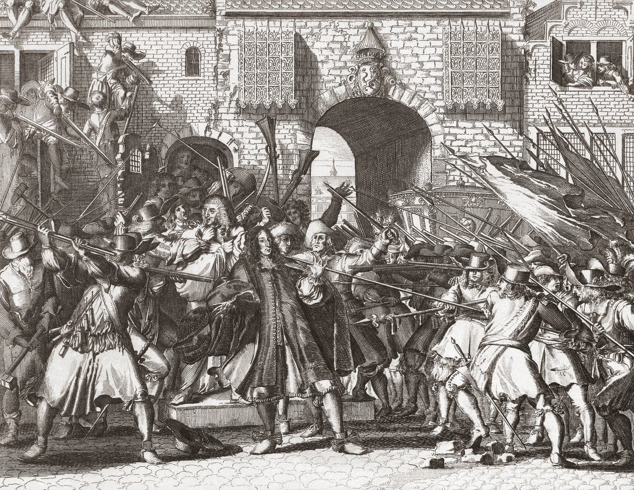 Turba linchando a los hermanos de Witt de Romeyn de (after) Hooghe