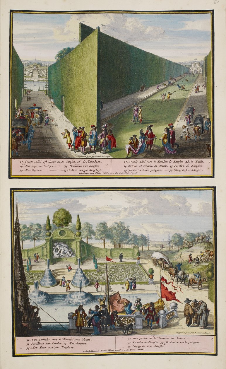 El parque de Enghien, c.1685, ilustración de una 