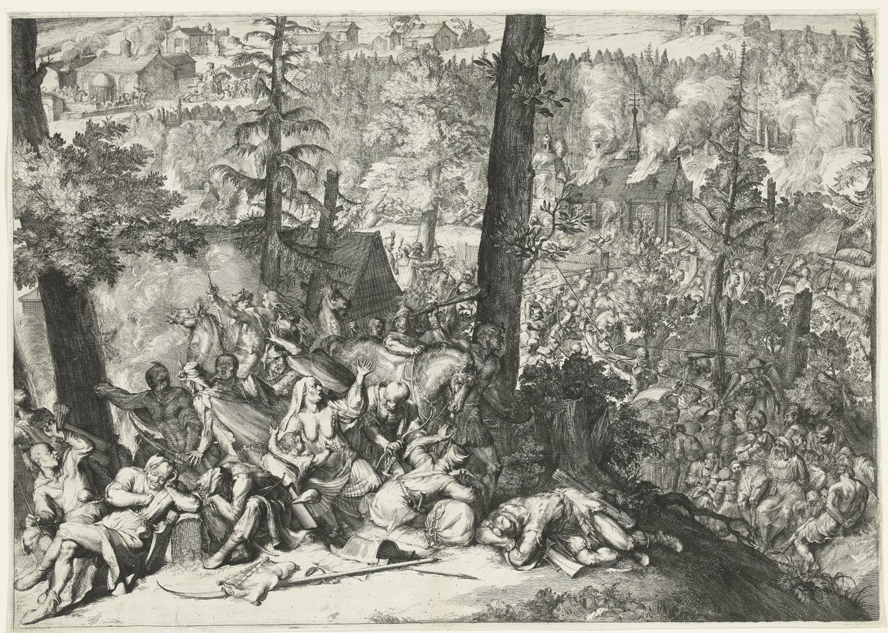 Victoria del duque Carlos V de Lorena y el margrave Louis Willem van Baden-Baden sobre los turcos, 1687 de Romeyn de Hooghe (attributed to)