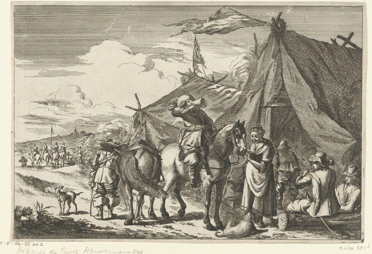 Jinetes descansan en carpas de Romeyn de Hooghe (rejected attribution)