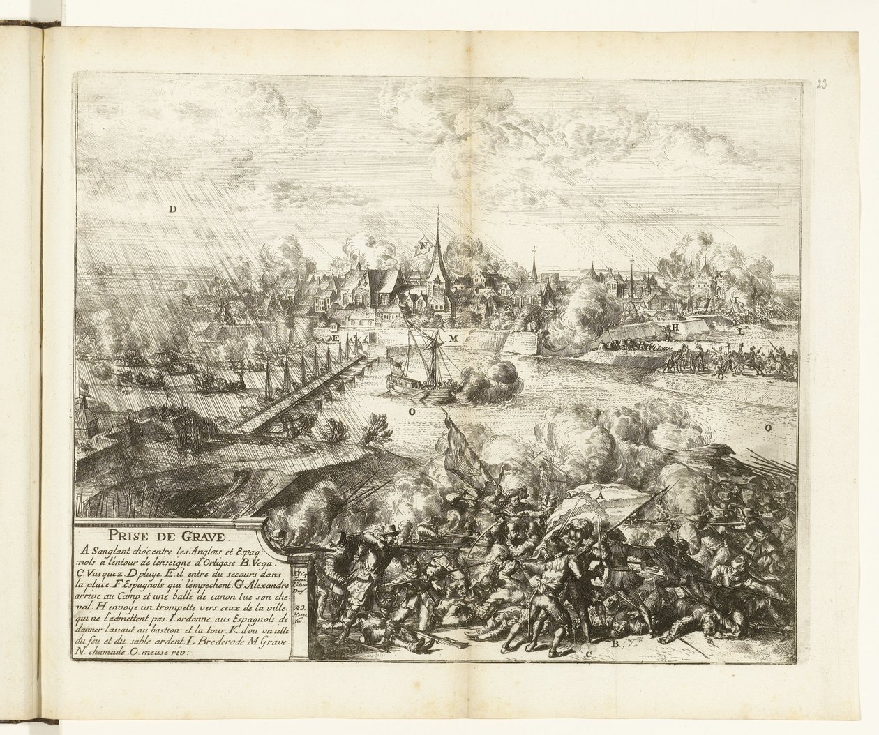 Beleg en inname van Grave, 1586 Grabación (título en objeto) Guerras de Flandes (título de la serie) de Romeyn de Hooghe