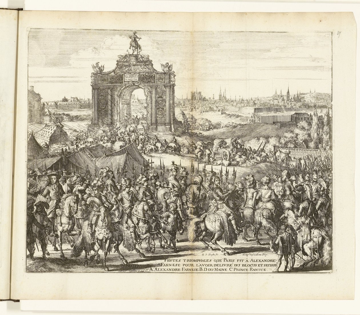 Entrada festiva de Farnesio tras el Relevo de París, 1590 Festes triomphales que Paris fit à Alexandre Farnese pour l