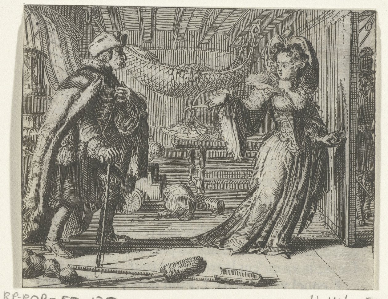 Illustratie voor El calendario de los viejos uit Cuentos y cuentos van Fontaine de Romeyn de Hooghe