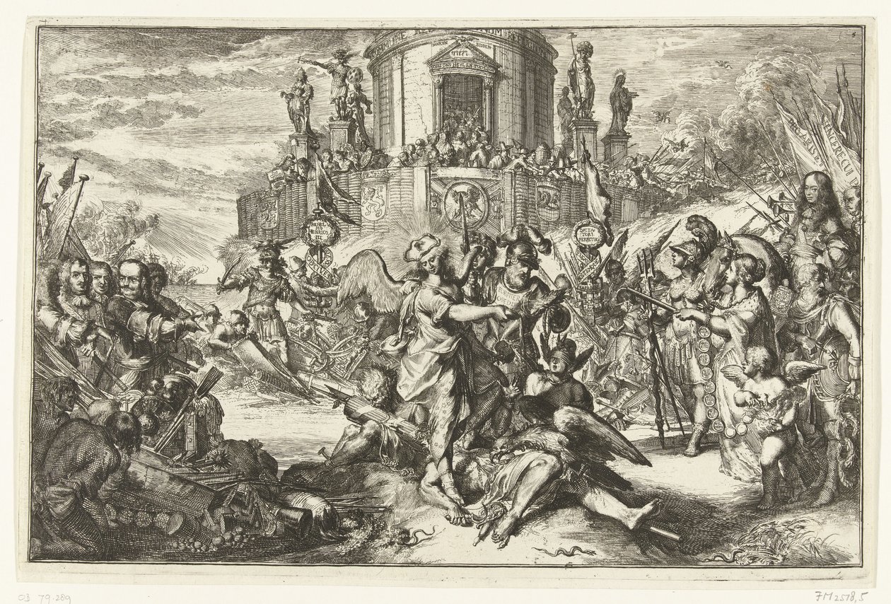 Victorias con la llegada de Guillermo III de Romeyn de Hooghe