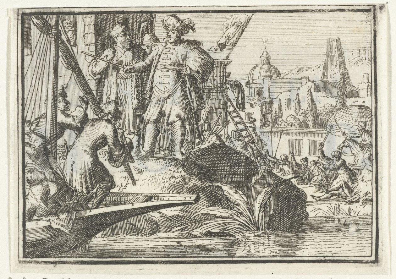 Portada del folleto: La esperanza rapada, 1702 The Shaved Hope (título sobre el objeto) Esopus en Europa (título de la serie) de Romeyn de Hooghe