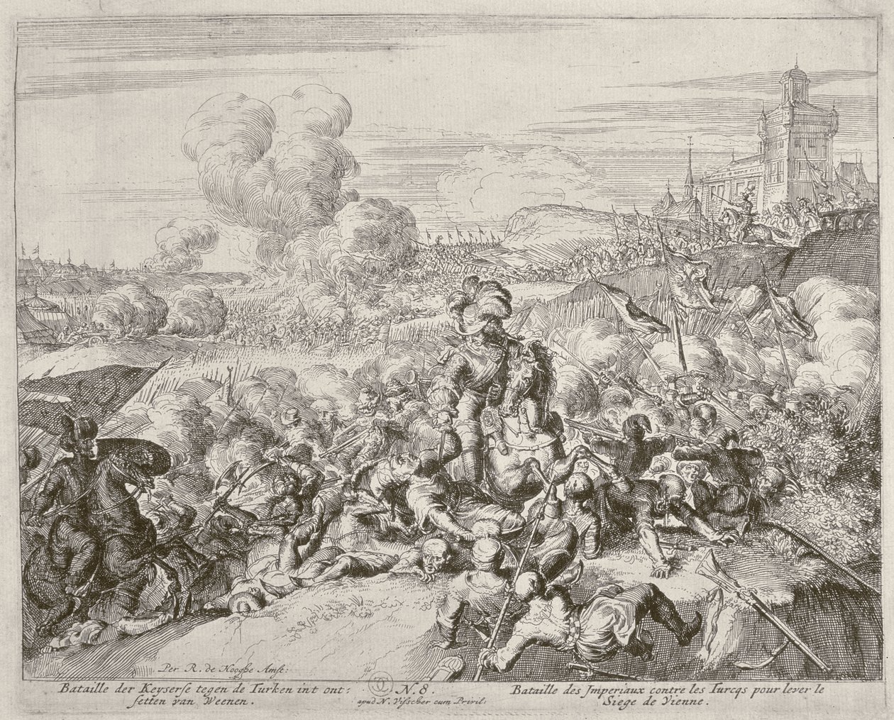 Ciclo de impresiones de Viena, El ejército del emperador luchando con los turcos de Romeyn de Hooghe