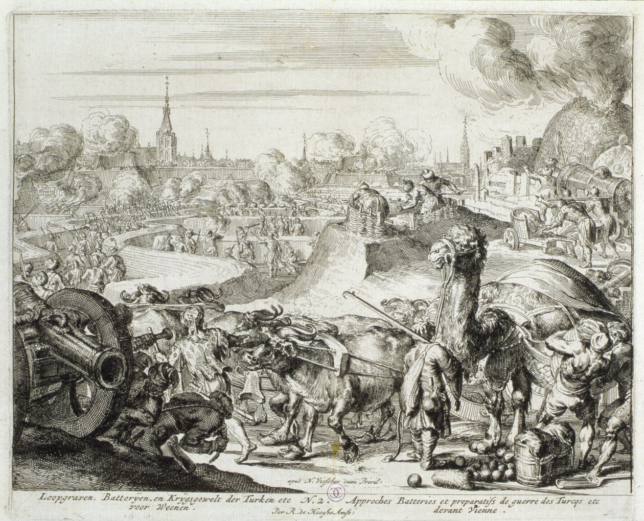 Ciclo de impresiones de Viena, Posición turca en Viena, 1683 de Romeyn de Hooghe