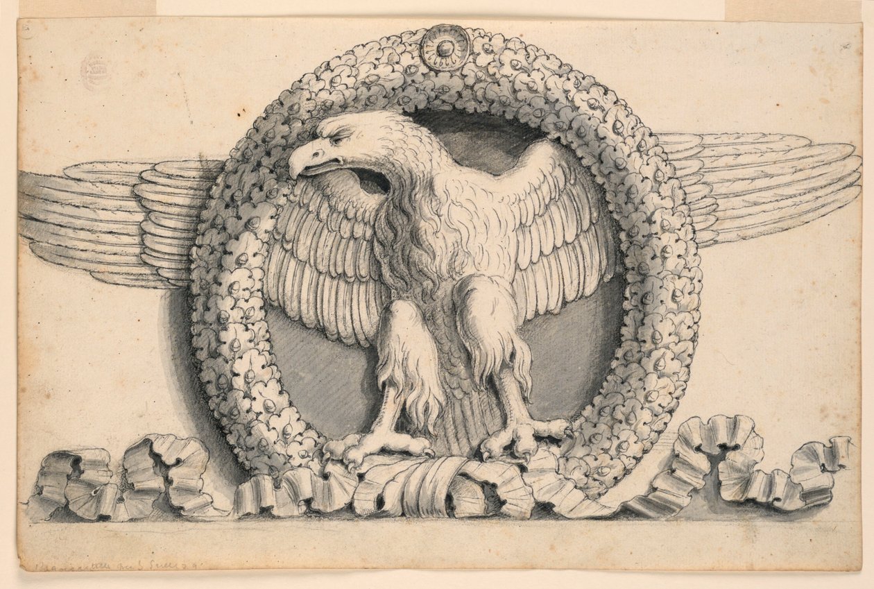 Corona de Hojas de Roble con Águila de Romolo Achille Liverani