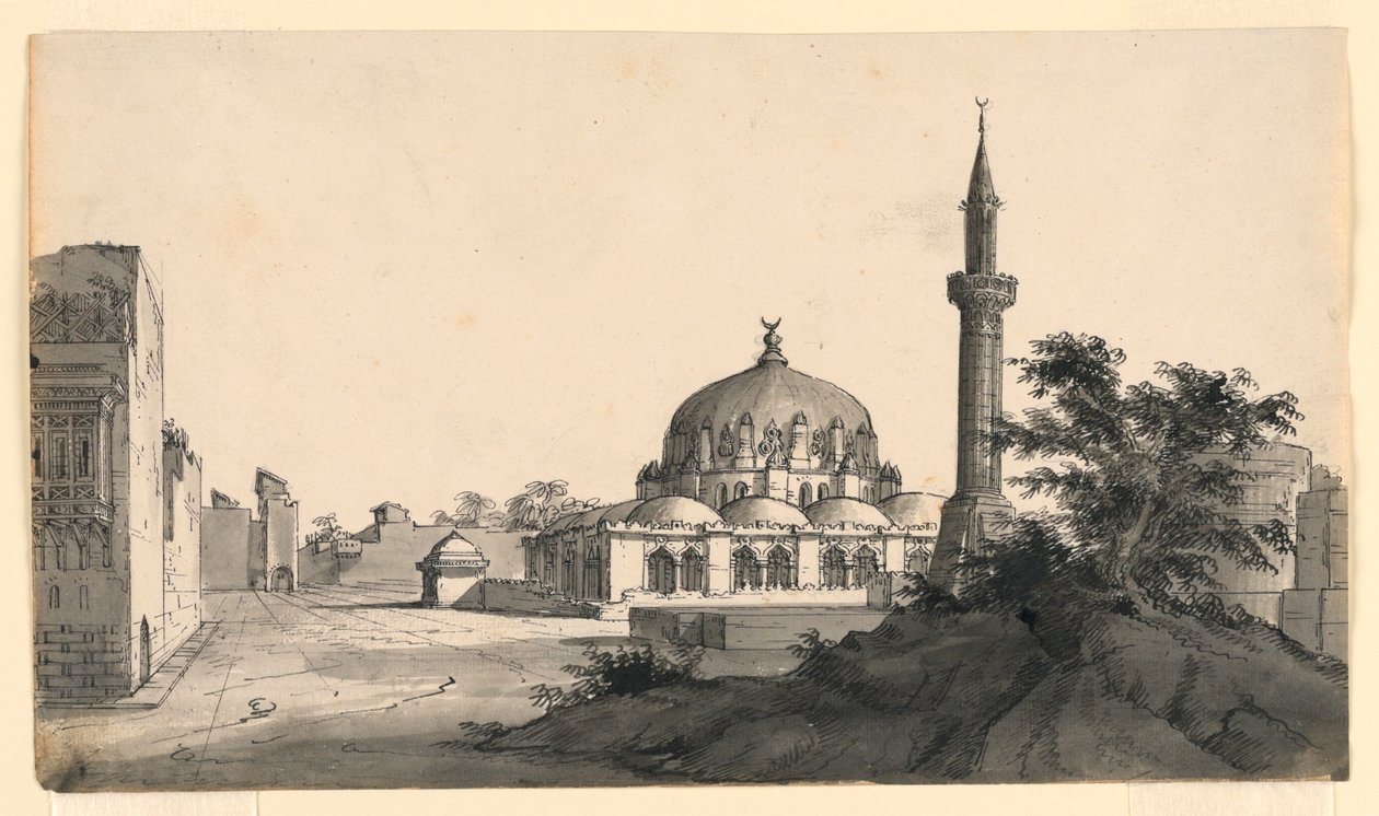 Diseño escénico, mezquita en la plaza de Romolo Achille Liverani