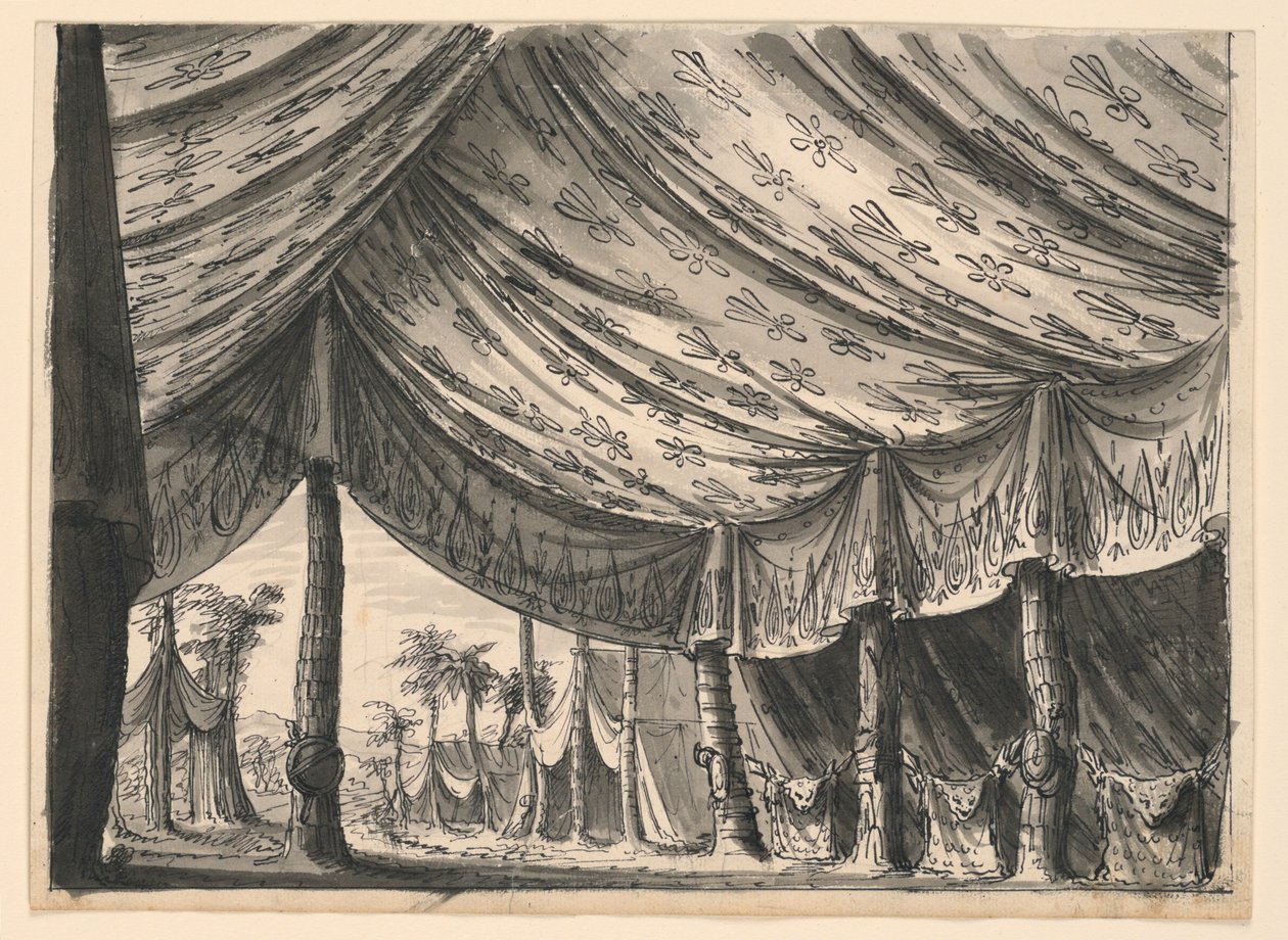 Diseño de escenario, tienda de Genghis Khan, para el ballet "Genghis Khan" de Luigi Henry de Romolo Achille Liverani