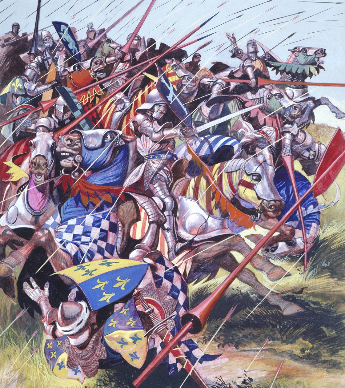 Agincourt - La victoria imposible 25 de octubre de 1415 (gouache sobre papel) de Ron Embleton