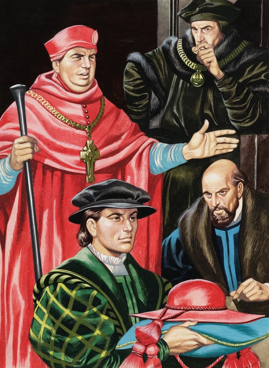 El cardenal Wolsey y Sir Thomas More de Ron Embleton