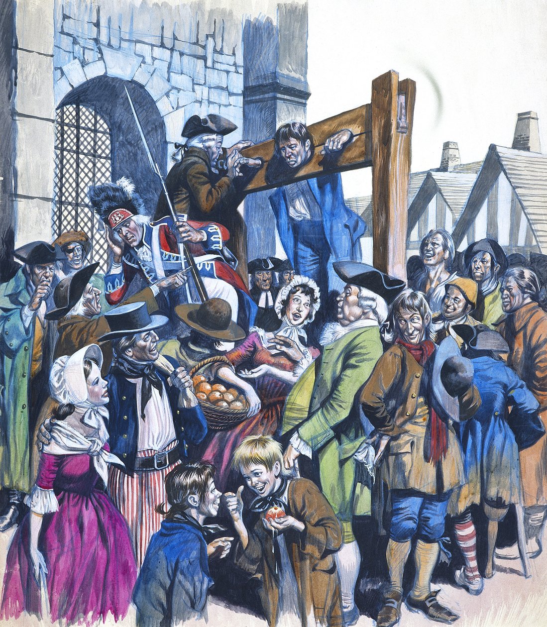 Daniel Defoe (1660-1731) (gouache sobre papel) de Ron Embleton