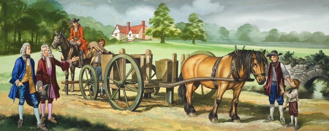 Días de Daniel Defoe (1660-1731) (gouache sobre papel) de Ron Embleton