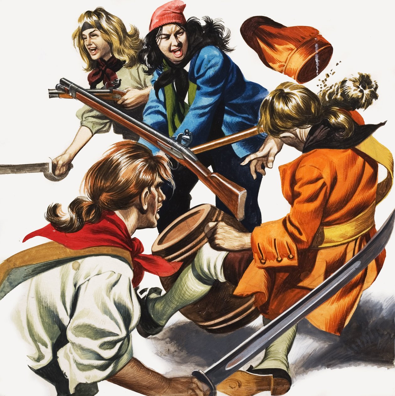 Piratas femeninas (gouache sobre papel) de Ron Embleton