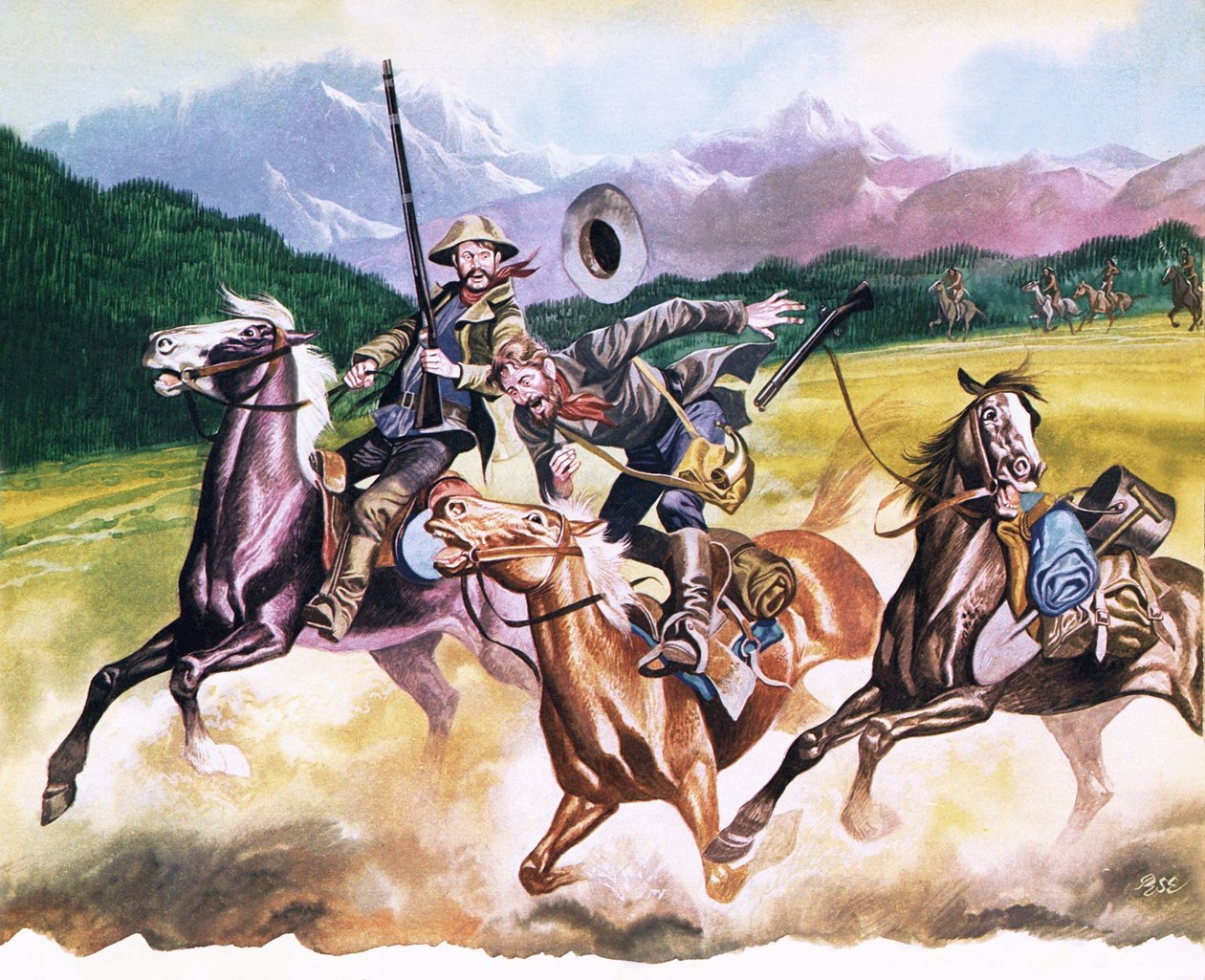 Los indios atacan a los mineros que no han hecho fortuna de Ron Embleton