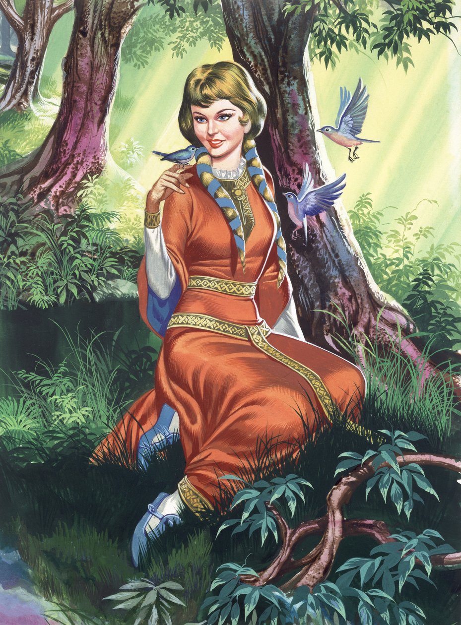 Maid Marian (gouache sobre papel) de Ron Embleton