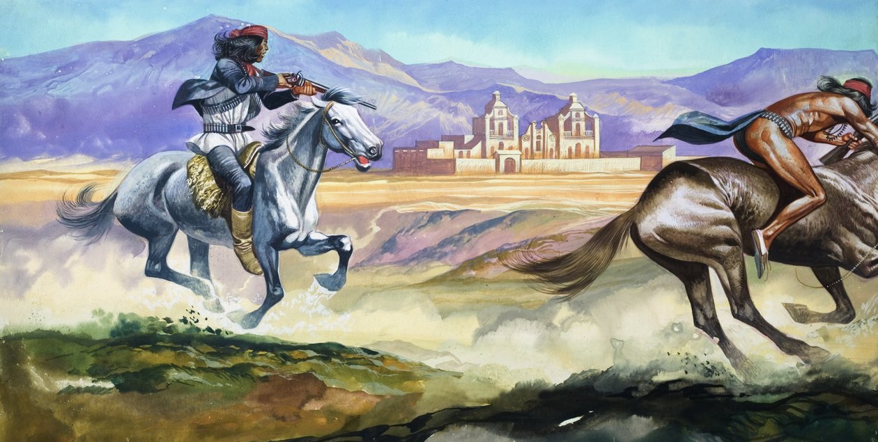 Nativos americanos (gouache sobre papel) de Ron Embleton