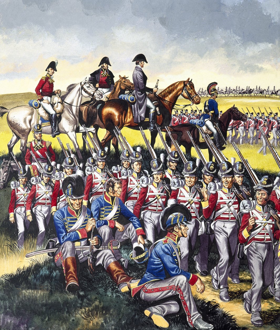 El duque de Wellington (1769-1852) en Waterloo (gouache sobre papel) de Ron Embleton