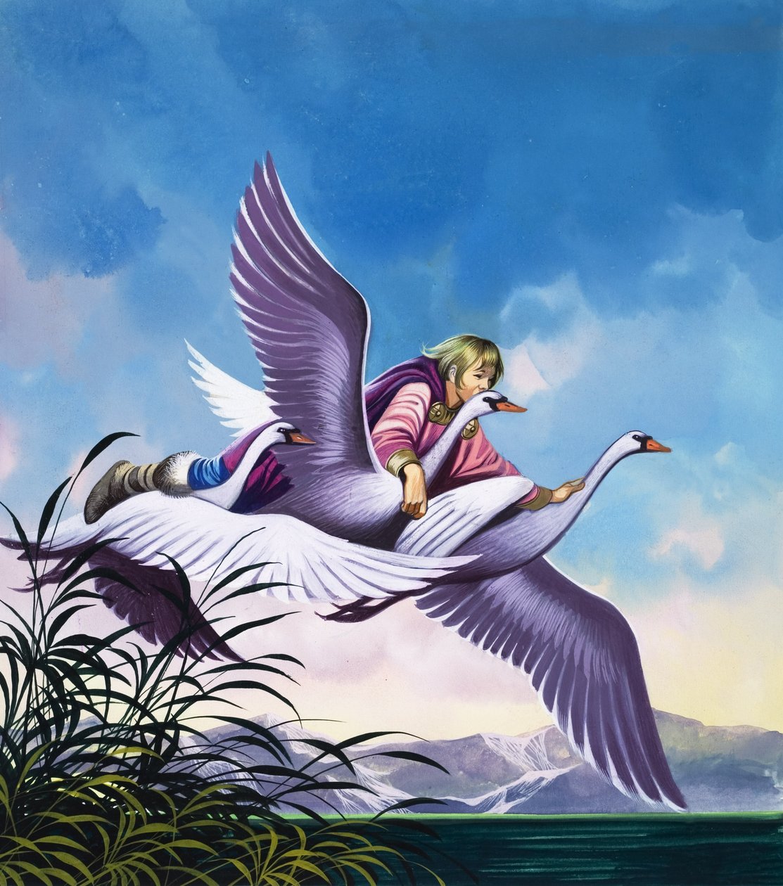 Las manzanas mágicas (gouache sobre papel) de Ron Embleton