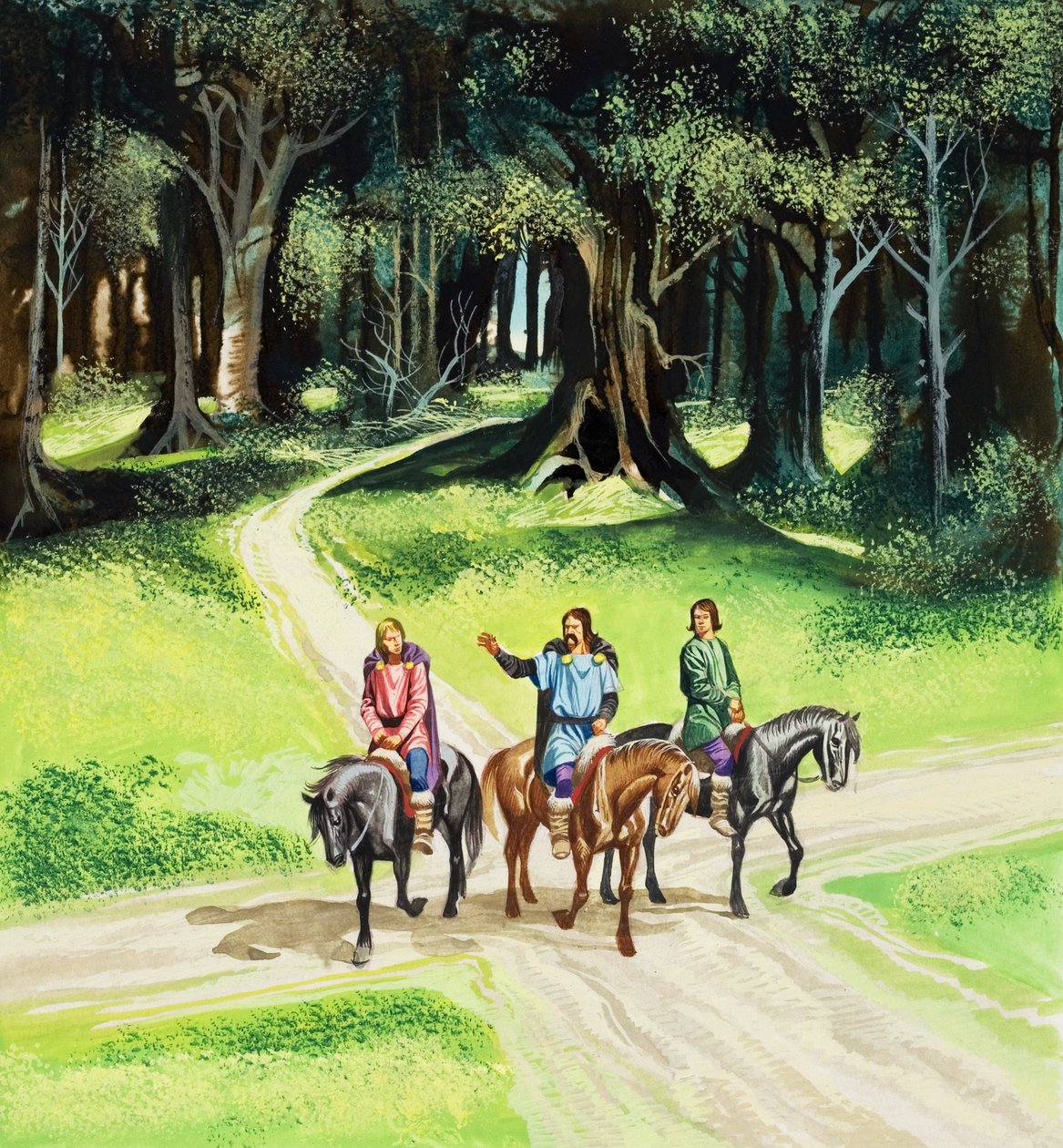 Las manzanas mágicas (gouache sobre papel) de Ron Embleton