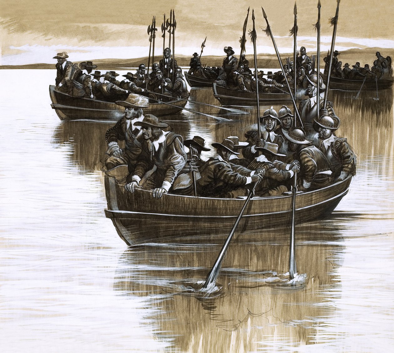 Los escoceses e irlandeses desafían a Cromwell de Ron Embleton