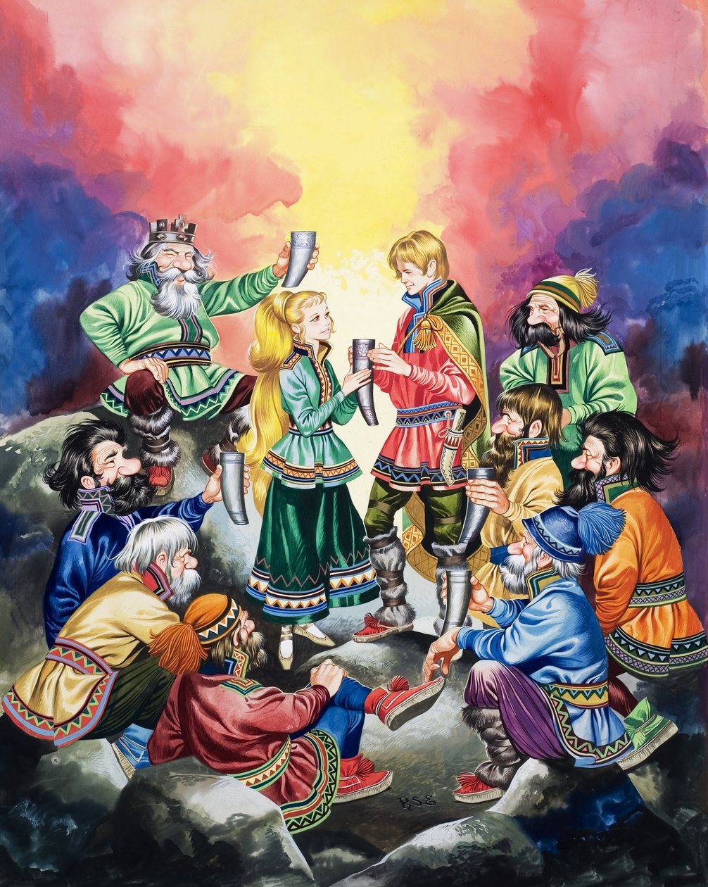 El secreto de los trolls (gouache sobre papel) de Ron Embleton