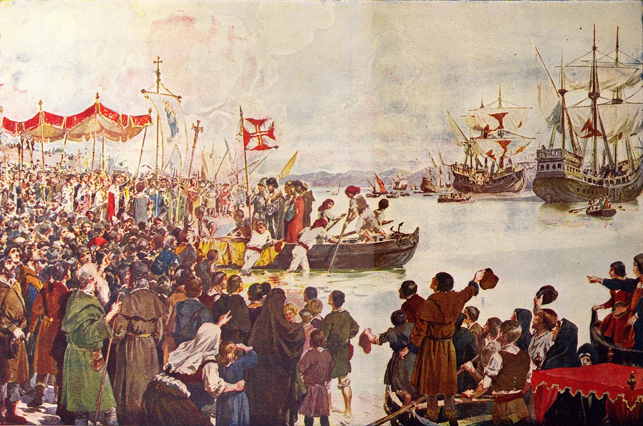 Partida de Vasco da Gama a la India de Roque Gameiro
