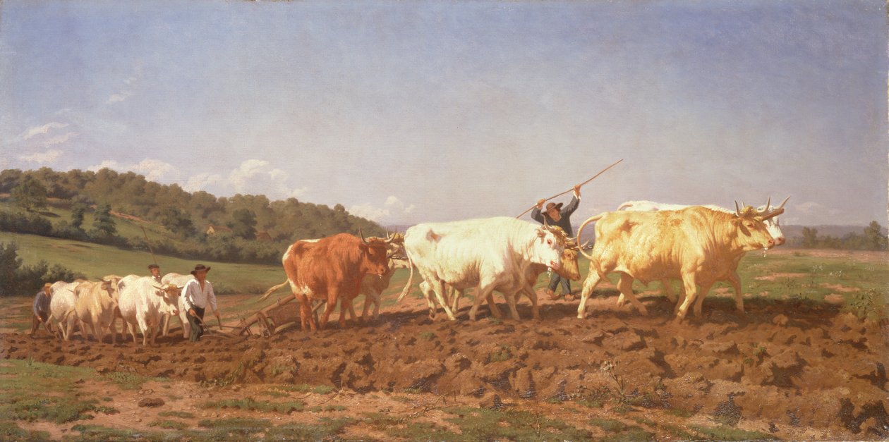 Arando en el Nivernais, 1850 (detalle) de Rosa Bonheur