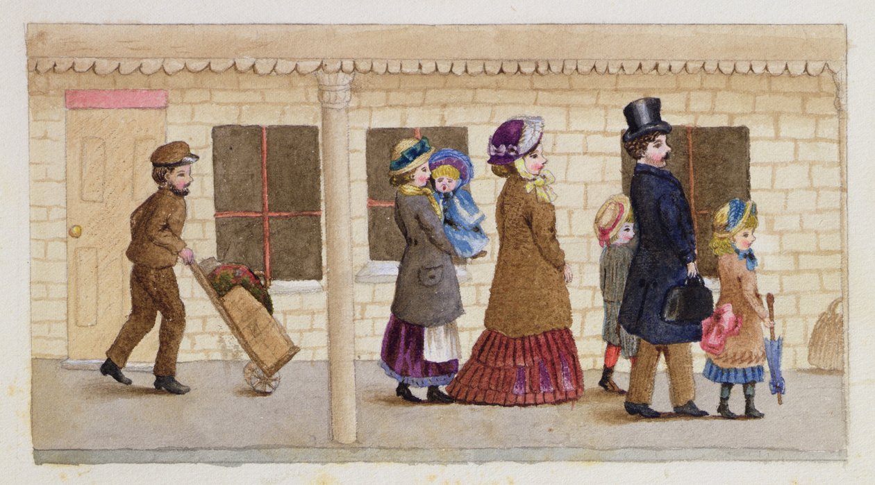 En la plataforma de la estación, Addiscombe, 1883 de Rosa Clementina Petherick