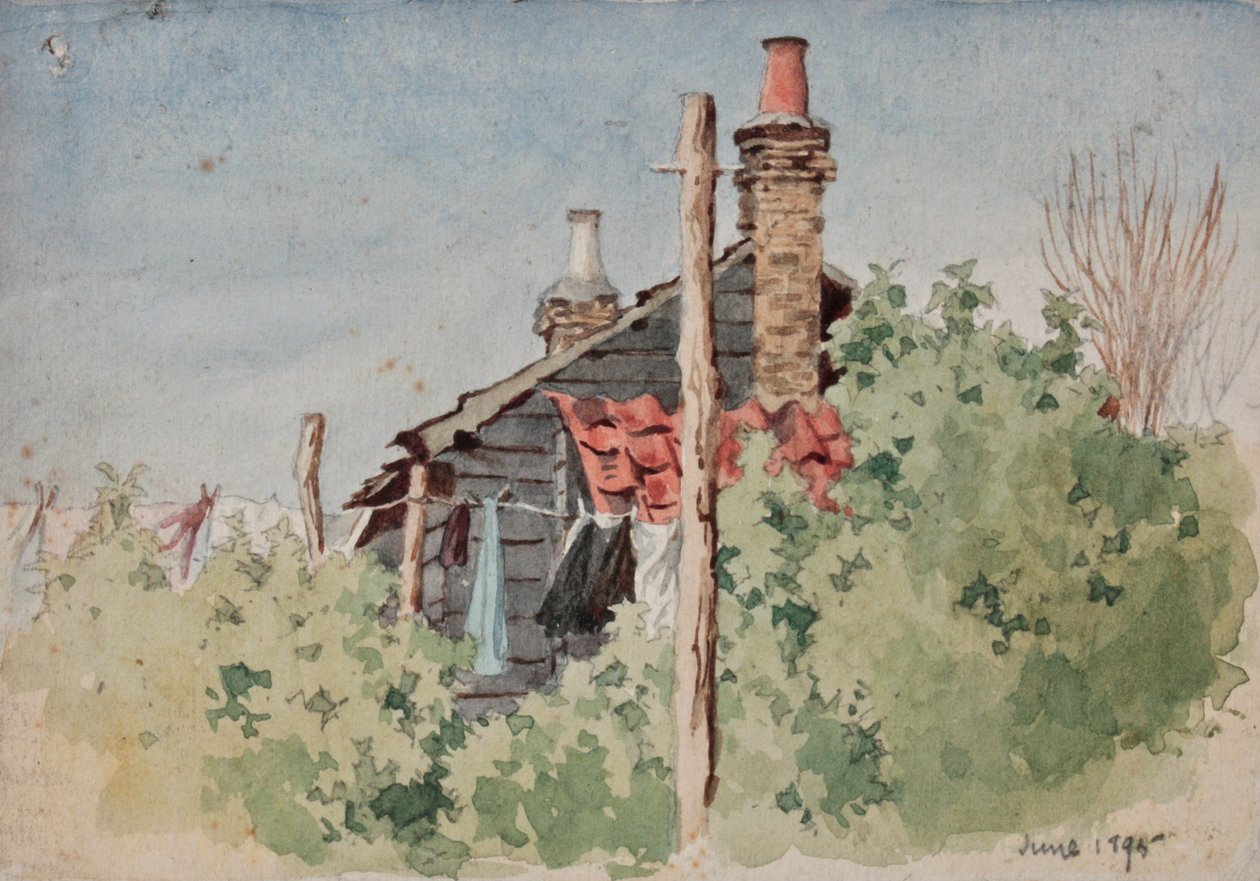 Lavado en una cuerda, 1895 de Rosa Clementina Petherick