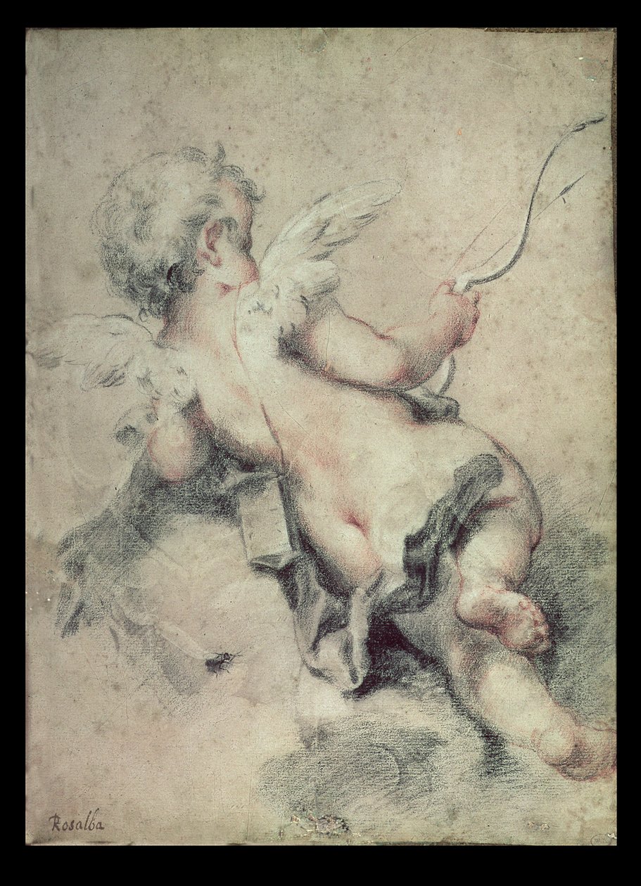 Cupido acostado en las nubes de Rosalba Giovanna Carriera