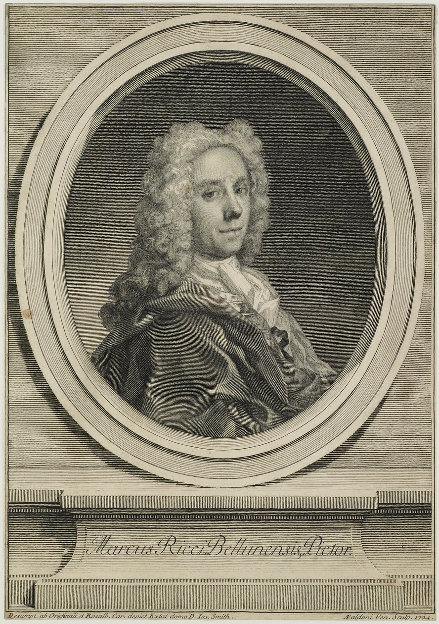 Marcus Ricci Bellunensis, grabado por Antonio Giovanna Faldoni, 1724 de Rosalba Giovanna Carriera