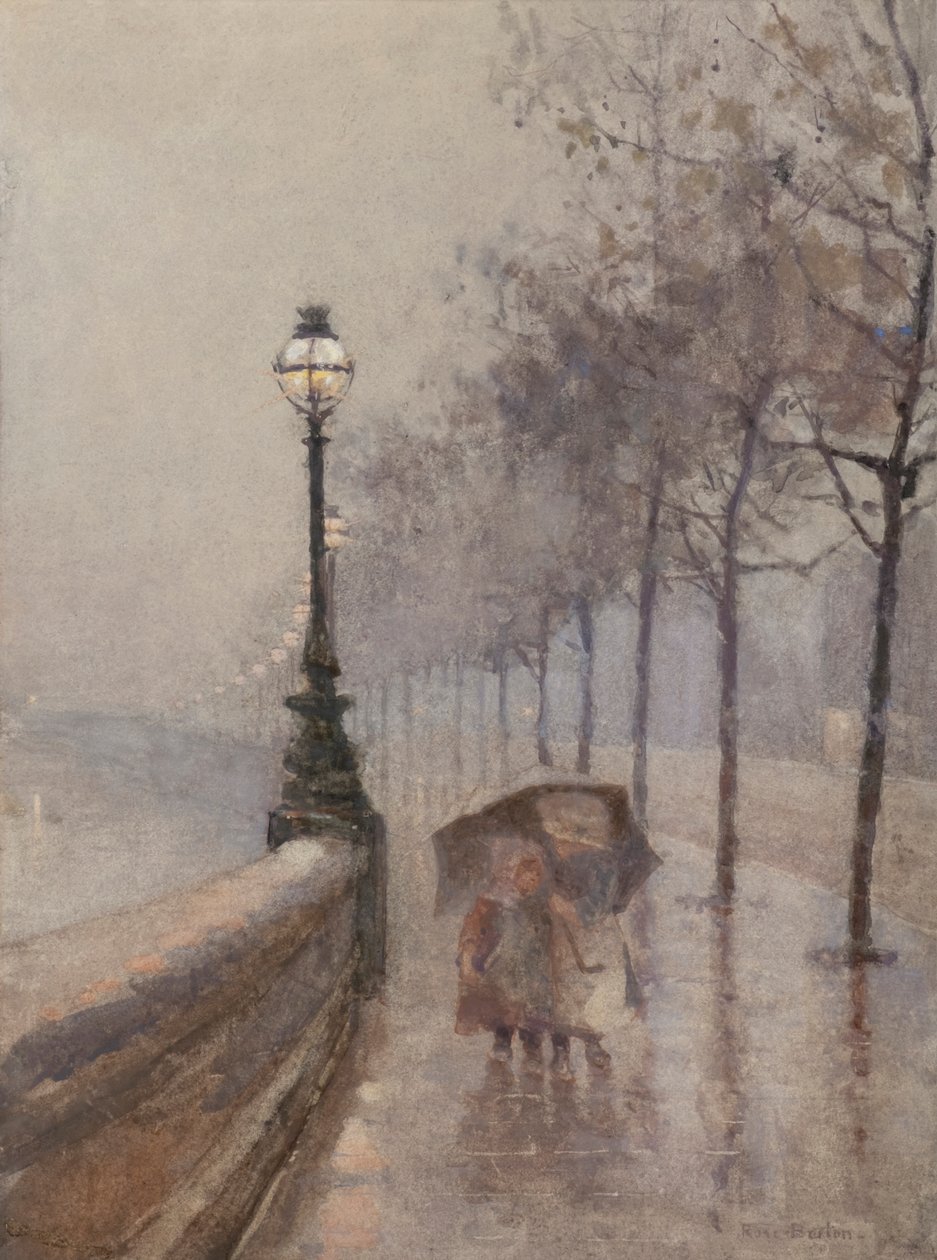 Niños en el malecón (acuarela) de Rose Maynard Barton
