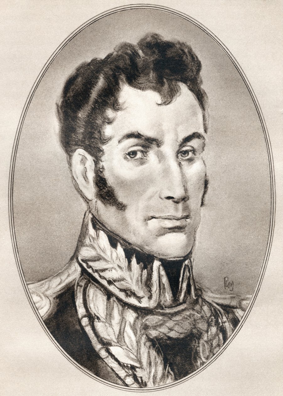Simon Jose Antonio de la Santusima Trinidad Bolivar Palacios Ponte y Blanco, from Living Biographies of Famous Men. de Ross Gordon