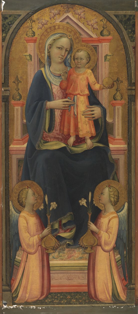 Virgen y Niño en el Trono, con Dos Ángeles de Rossello di Jacopo Franchi