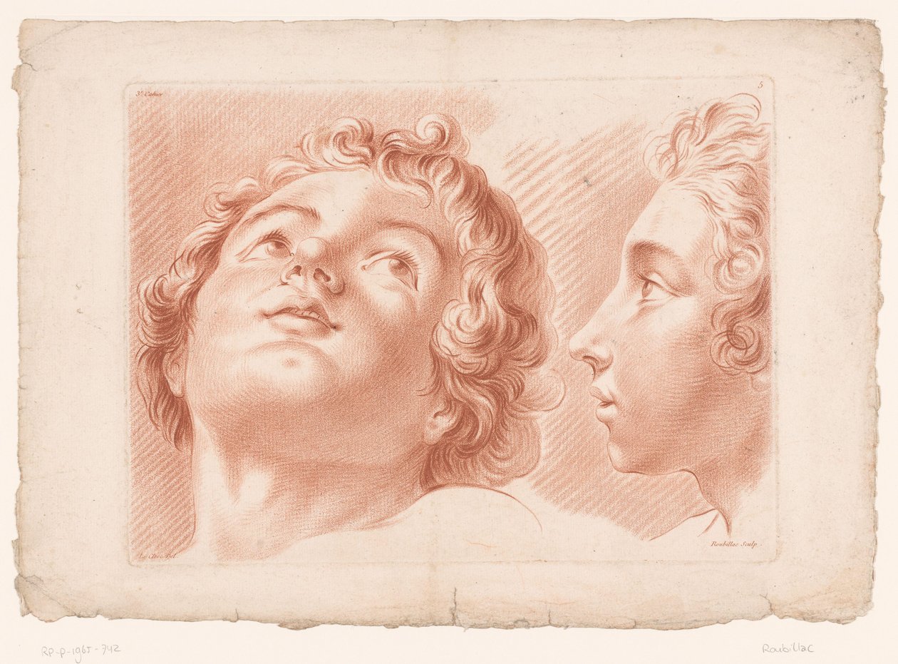 La cabeza de dos niños
Principios del dibujo del natural, tercera parte (título de la serie)
III Cahier de Principes du Dessin d