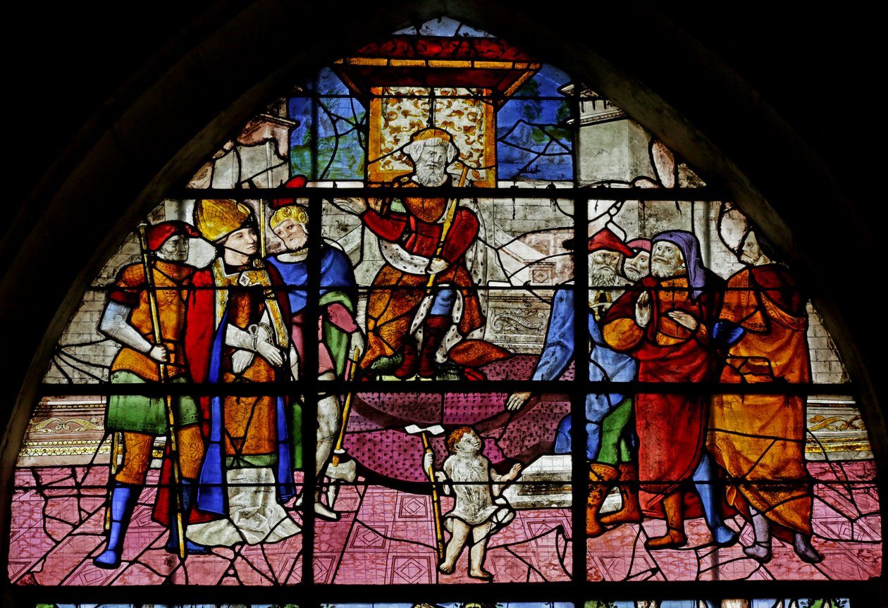 Vidriera que representa a San Denis ante el procónsul Fescennius (detalle) de Rouen School