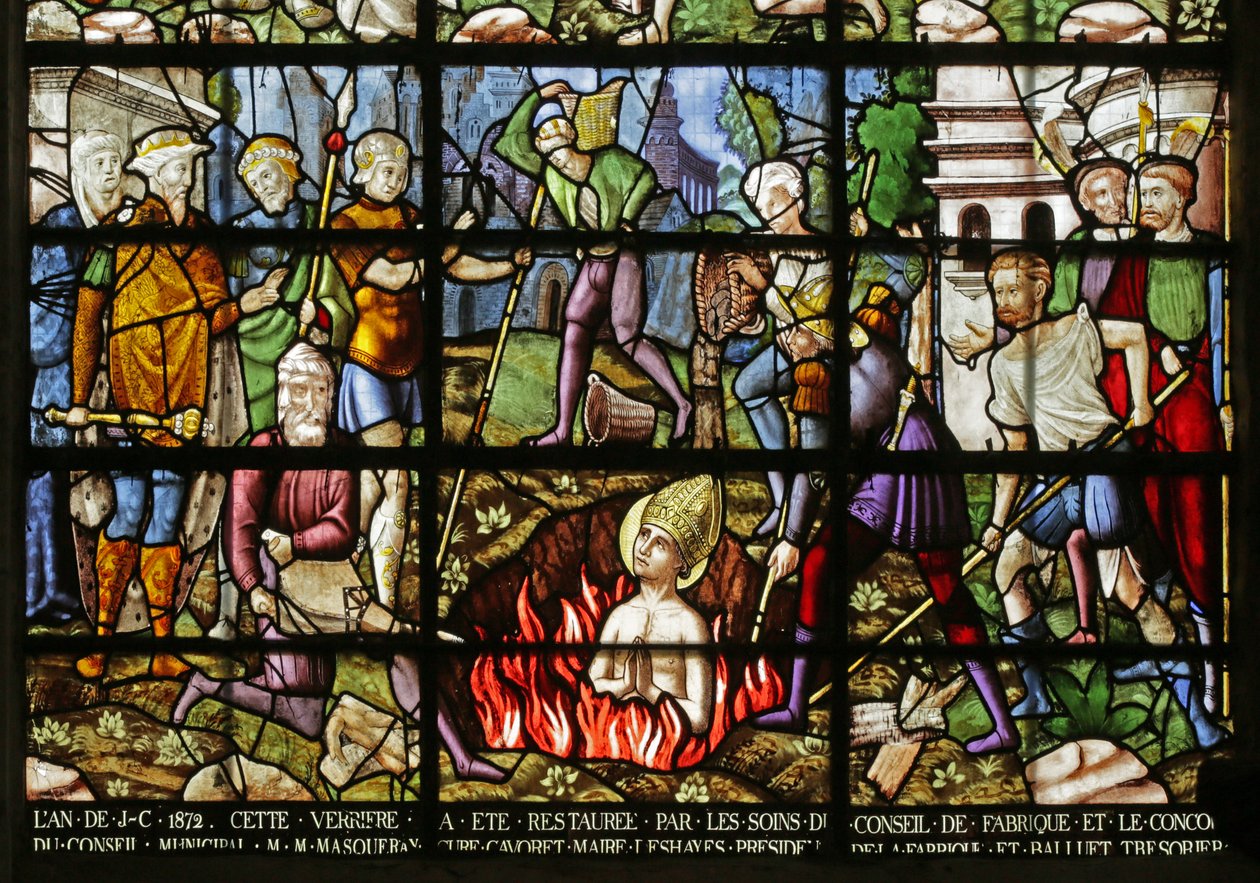 Vidriera que representa el martirio de San Dionisio, 1530-40 de Rouen School