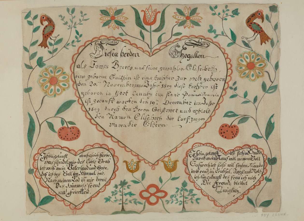 Fraktur de Roy S. Brown