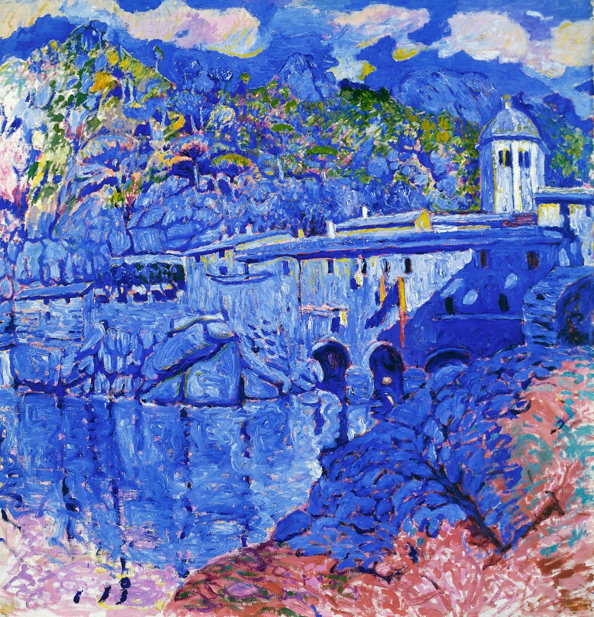 San Fructuoso, por Rubaldo Merello, óleo sobre lienzo. Italia, siglo XX de Rubaldo Merello