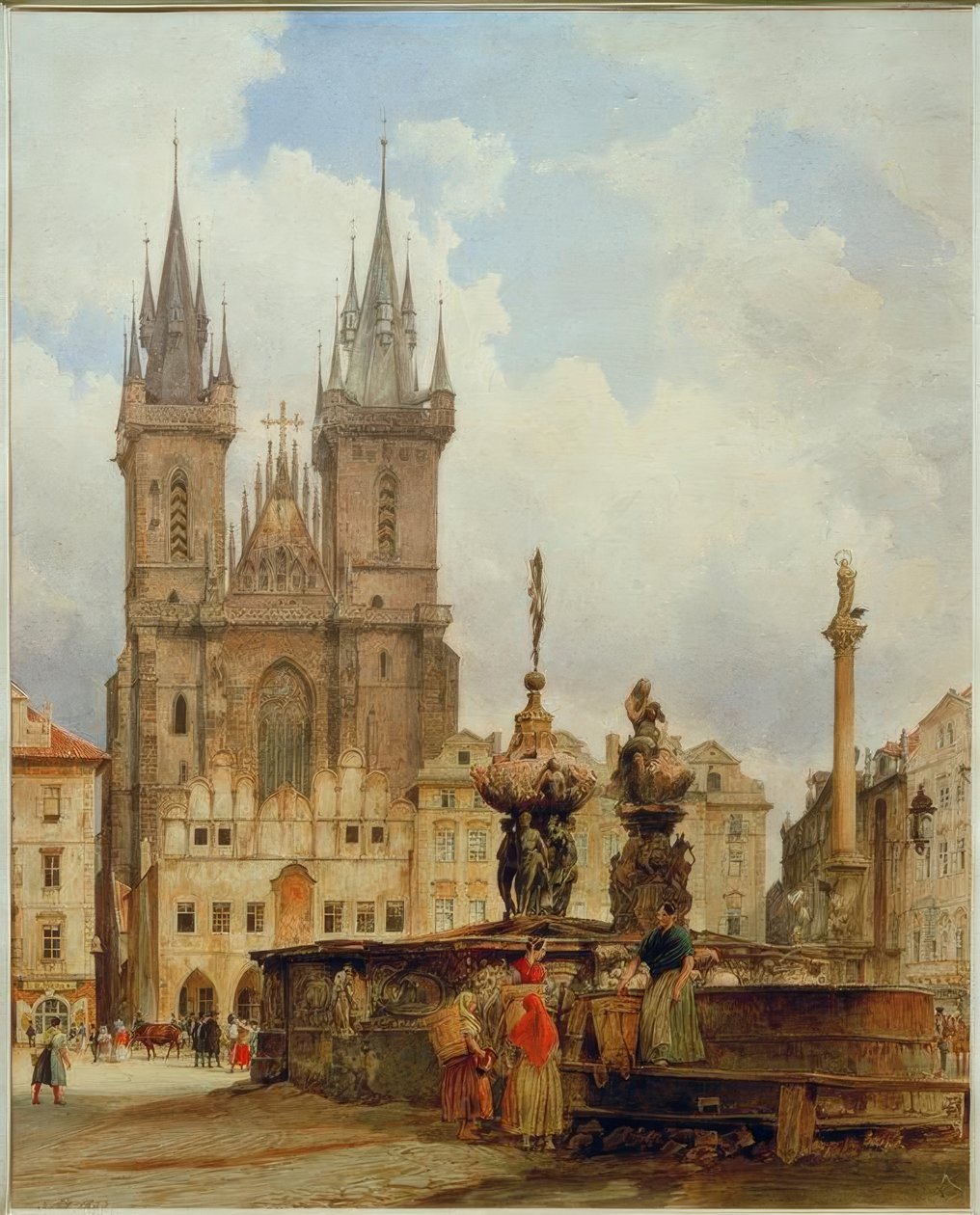 La iglesia de Teyn en Praga de Rudolf von Alt