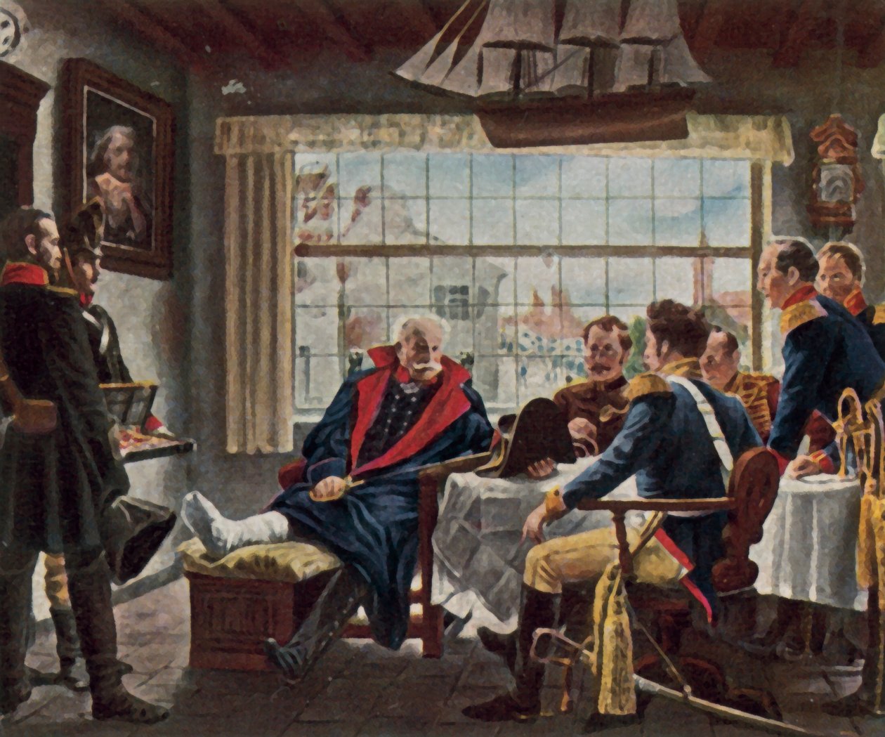 Blücher recibe la medalla y el sombrero de Napoleón tras la batalla de Waterloo de Rudolf Eichstaedt