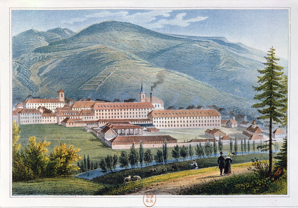 Fábrica de Messrs Hartmann und Fils, Munster, Alsacia, Francia, 1842 de Rudolf Huber
