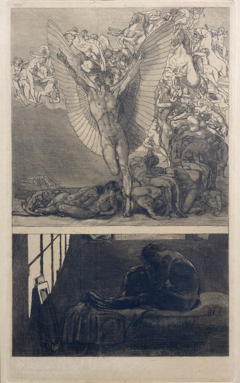 Noche en vela (grabado) de Rudolf Jettmar