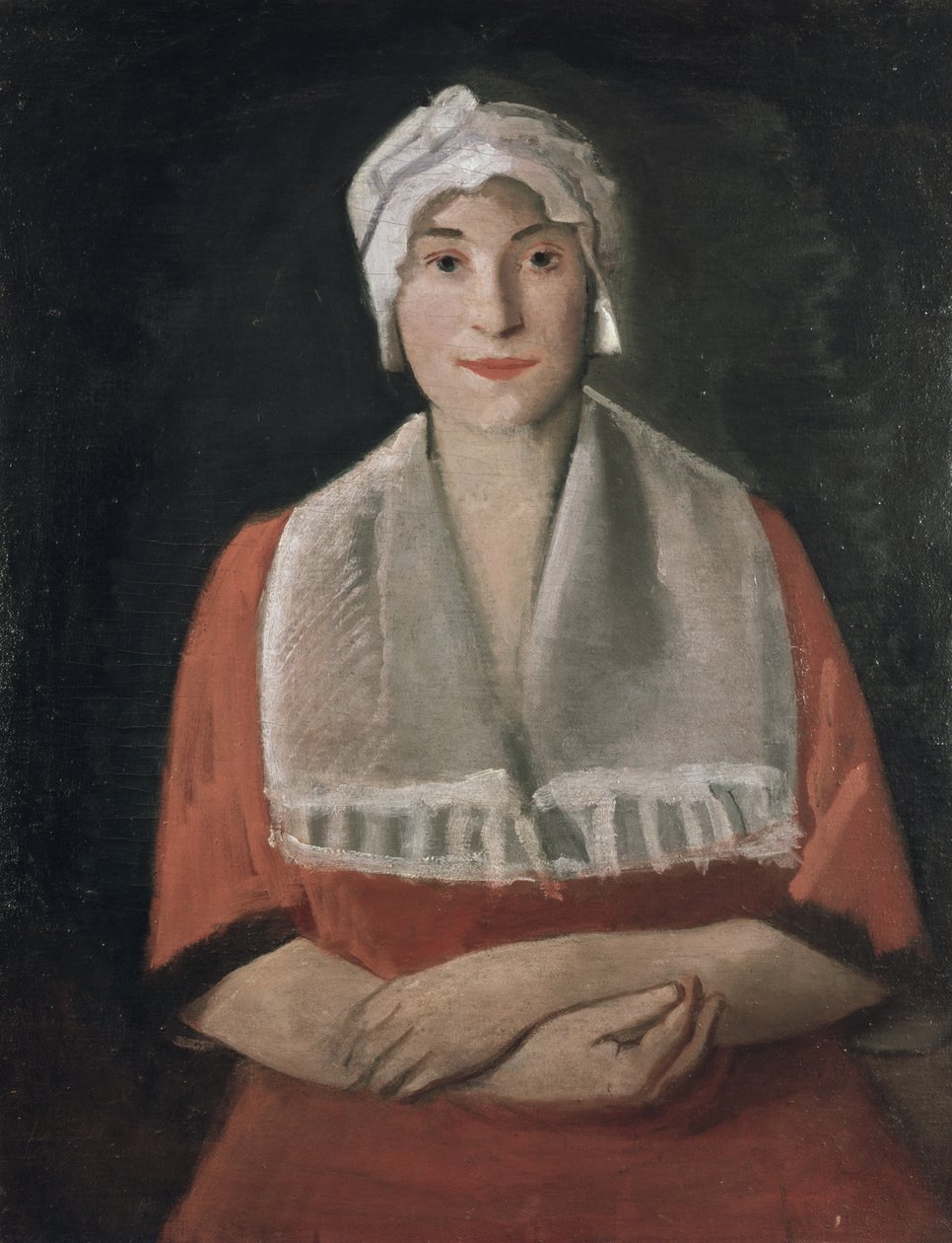 Retrato de una dama con gorra blanca de Rudolf Kremlicka
