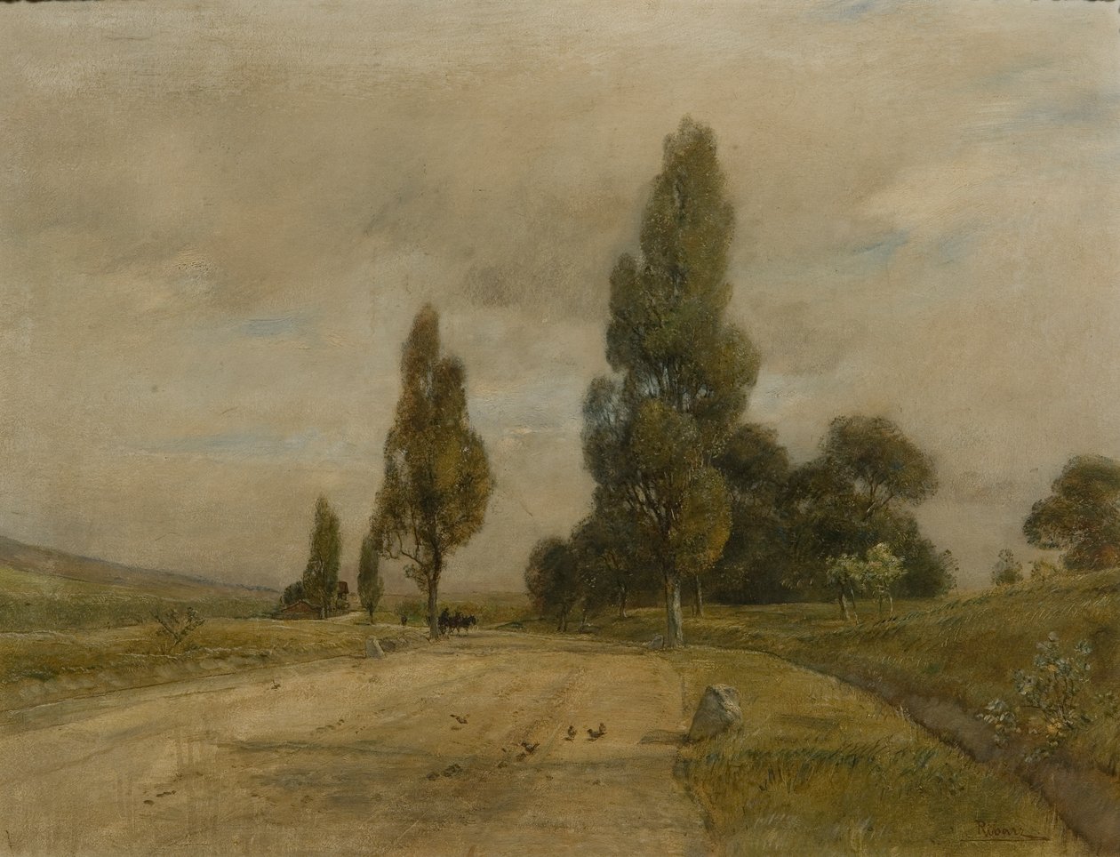 Calle cerca de Deutsch-Altenburg al pie de la Colina del Turco de Rudolf Ribarz